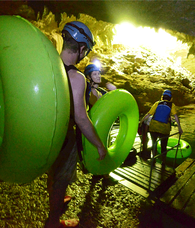 Cave tubing and Zipline Combo